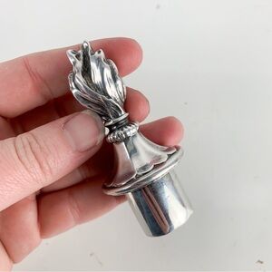 Vintage Antique Silver Plate Candelabra Flame Finial Victorian Decor Snuffer